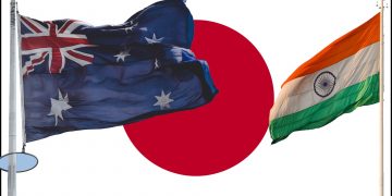 Flags India Japan Australia