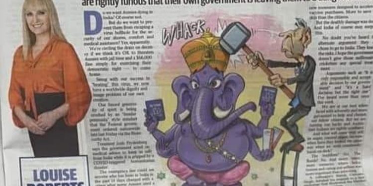 Lord Ganesha 'hammered in the head’ in a Telegraph cartoon angers Indian-Australians 1 Ganesha