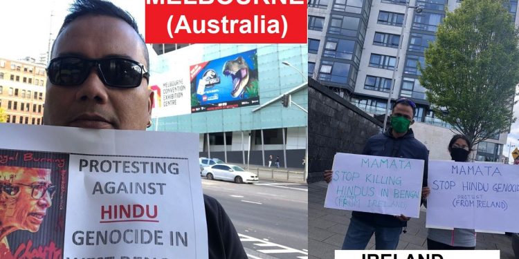 Diaspora groups hold worldwide protests against the 'Hindu Genocide' in West Bengal 1 Protest against Hindu Genocide in WB