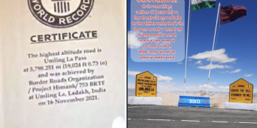 India's BRO receives Guinness World Record for constructing highest altitude road 12 India’s BRO receives Guinness World Record for constructing highest altitude road