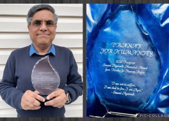 Ajit Sahi wins the inaugural Swami Agnivesh Memorial Award in US