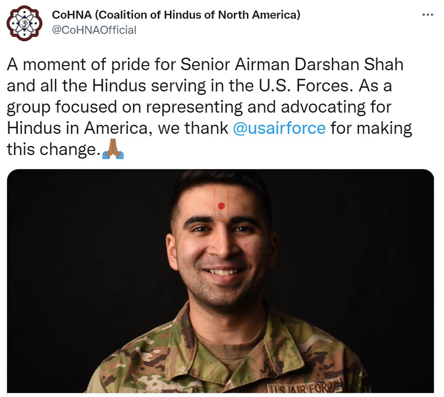US Air force allows Indian-origin man Darshan Shah to wear tilak in uniform 2 Darshan Shah 2