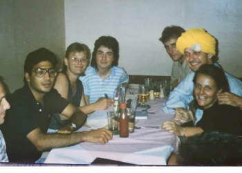 Smantha Graham with her friends in Bombay in 1988. Photo: Supplied