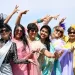Hundreds of women wear sarees at the Royal Ascot event in Britain