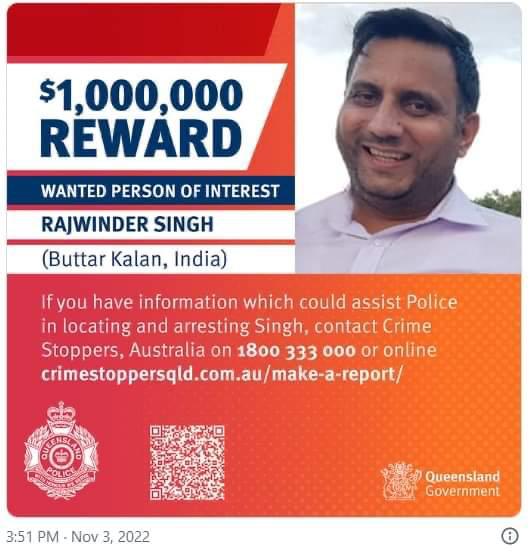 $1 million reward on Rajwinder Singh, suspect in Cordingley murder case 2 WhatsApp Image 2022 11 04 at 08.27.48