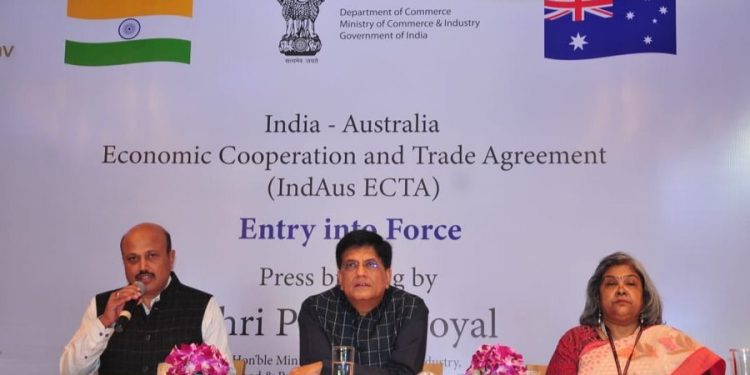 <strong>India-Australia Economic Cooperation and Trade Agreement enters into force</strong> 1 India-Australia Economic Cooperation and Trade Agreement enters into force