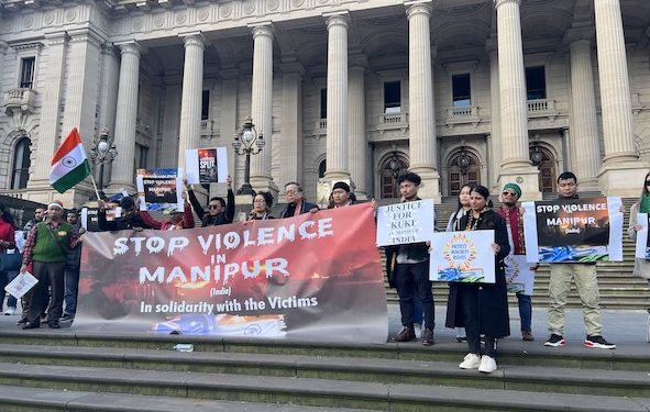 Melbourne Indians hold protest rally against Manipur violence