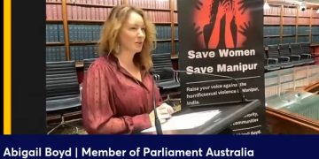 Massive Solidarity Demonstration in Australian Parliament Against Manipur Violence