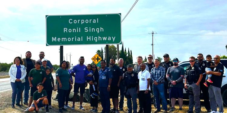 California Honours Fallen Officer Ronil Singh with Memorial Highway