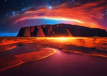 Dive-into-the-Great-Barrier-Reef-and-Uluru's Magical Light Show
