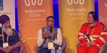 Amar-Singh-JP-Founder-and-President,-Turbans-4-Australia,-Ravin-Ramachandran-Nair-Community-Liaison-Officer,-Department-of-Home-Affairs,-and-Maranda-Buchanan-Volunteer,-State-Emergency-Services-(SES)-at-the-session-on-volunteering-nriaffairs