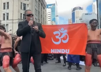 Outrage as NZ church leader burns religious and cultural flags at anti-immigration protest 4 Outrage as NZ church leader burns religious and cultural flags at anti-immigration protest