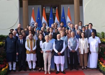 EU Commissioners with Modi Hyderabad February 2025