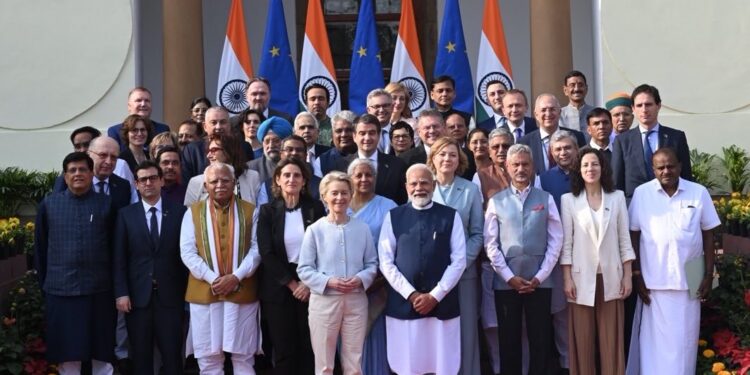 EU Commissioners with Modi Hyderabad February 2025