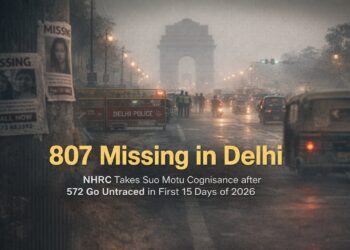 NHRC takes suo motu cognisance of 807 missing persons in Delhi in first two weeks of 2026
