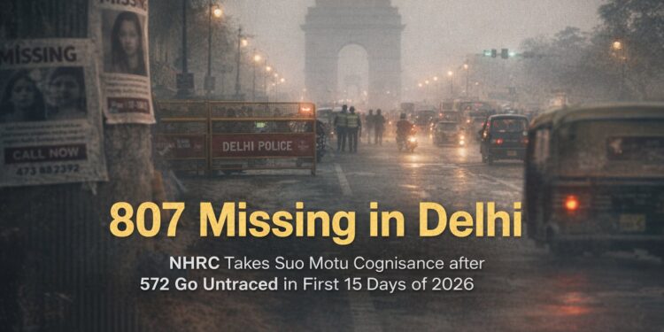 NHRC takes suo motu cognisance of 807 missing persons in Delhi in first two weeks of 2026