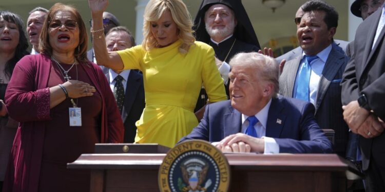 Religious and secular groups take Trump to court 1 Religious and secular groups take Trump to court