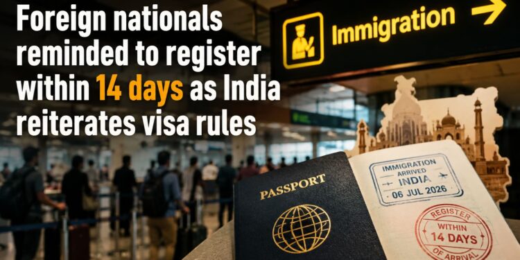 Foreign nationals reminded to register within 14 days as India reiterates visa rules 1 Foreign nationals reminded to register within 14 days as India reiterates visa rules
