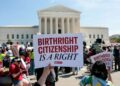 US Supreme Court upholds birthright citizenship in a win for 300,000 Indian H-1B families 12 Crowd gathered outside the US Supreme Court on 30 June 2026 after birthright citizenship ruling, Indian H-1B NRI families