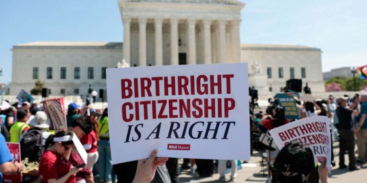 US Supreme Court upholds birthright citizenship in a win for 300,000 Indian H-1B families 1 Crowd gathered outside the US Supreme Court on 30 June 2026 after birthright citizenship ruling, Indian H-1B NRI families