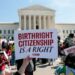 Crowd gathered outside the US Supreme Court on 30 June 2026 after birthright citizenship ruling, Indian H-1B NRI families