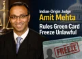Indian-Origin Judge Amit Mehta Rules Green Card Freeze Unlawful. India is not one of the 75. 12 US federal courthouse Washington DC, Judge Amit Mehta green card freeze ruling 75 countries 2026