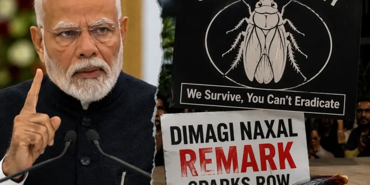 Cockroach Party Slams Modi's Explosive 'Dimagi Naxal' Remark, Sparks Row 1 PM Modi addressing nation from Red Fort Independence Day, Cockroach Janta Party dimagi Naxal remark 2026