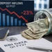 Indian rupee and US dollar notes with RBI quarterly bulletin chart, NRI deposit inflows Q1 FY27 2026