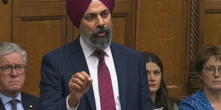 UK MP Tanmanjeet Singh Dhesi honoured at gurdwara Raipur Farala village Jalandhar Punjab 2026