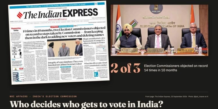 Who decides who gets to vote in India? Two election commissioners say it is no longer the officers the law puts in charge 1 Who decides who gets to vote in India? Two election commissioners say it is no longer the officers the law puts in charge