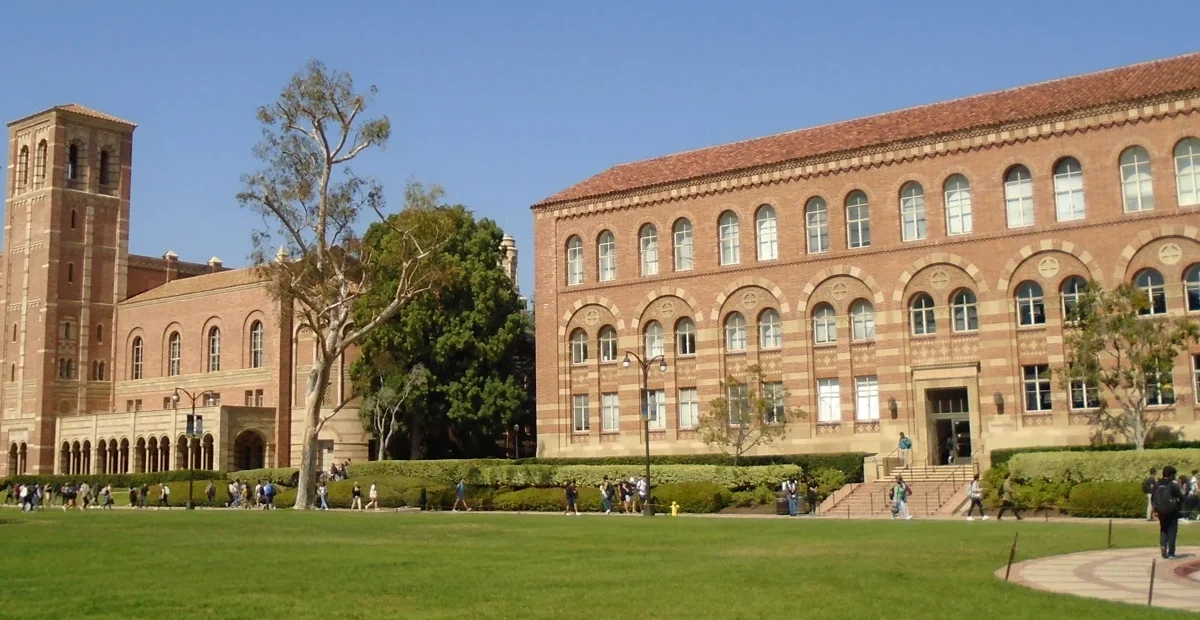 Royce Hall and Haines Hall at UCLA, the campus setting of Best of the Best, in an archive photograph