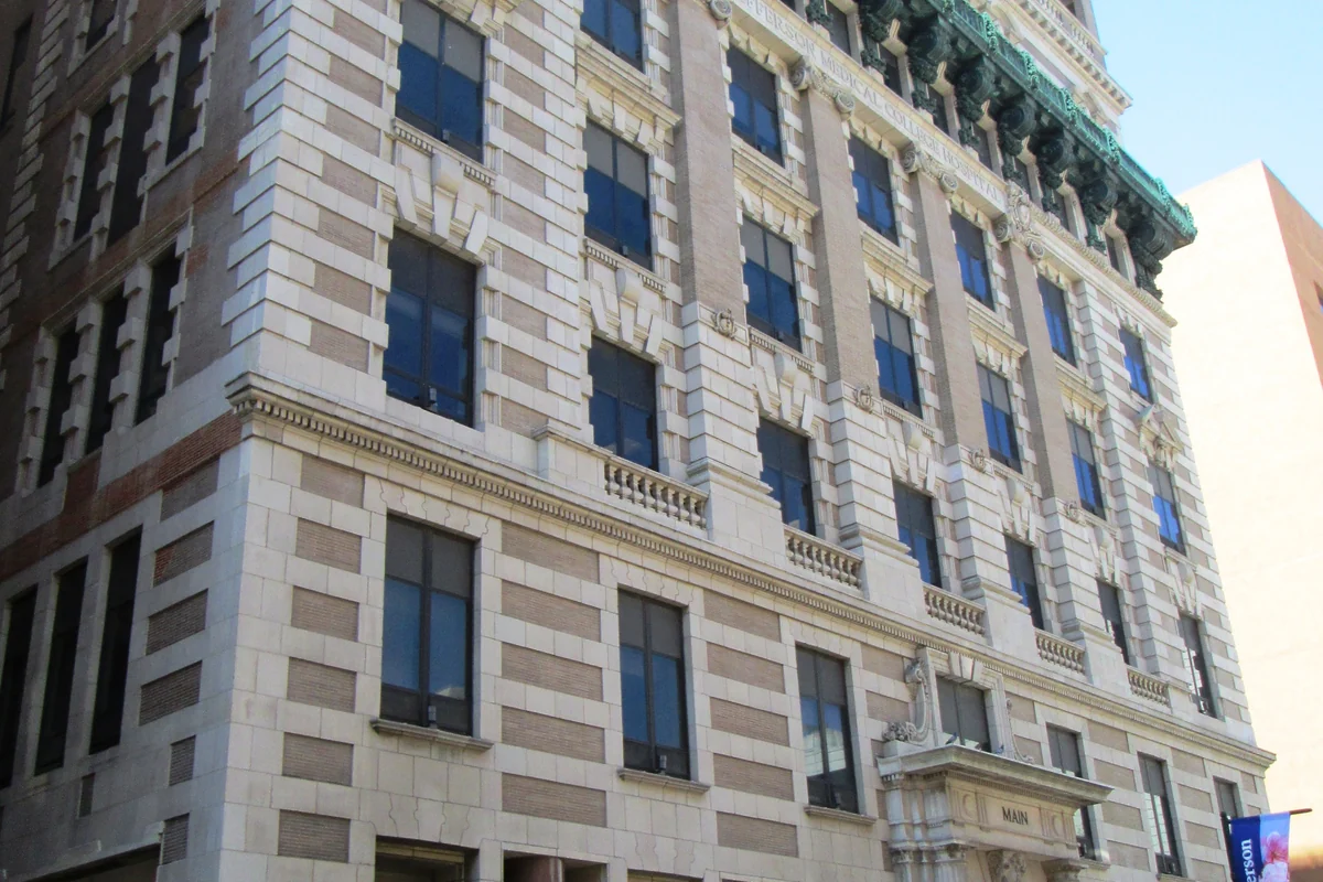 Jefferson Medical College main building in Philadelphia, part of Thomas Jefferson University