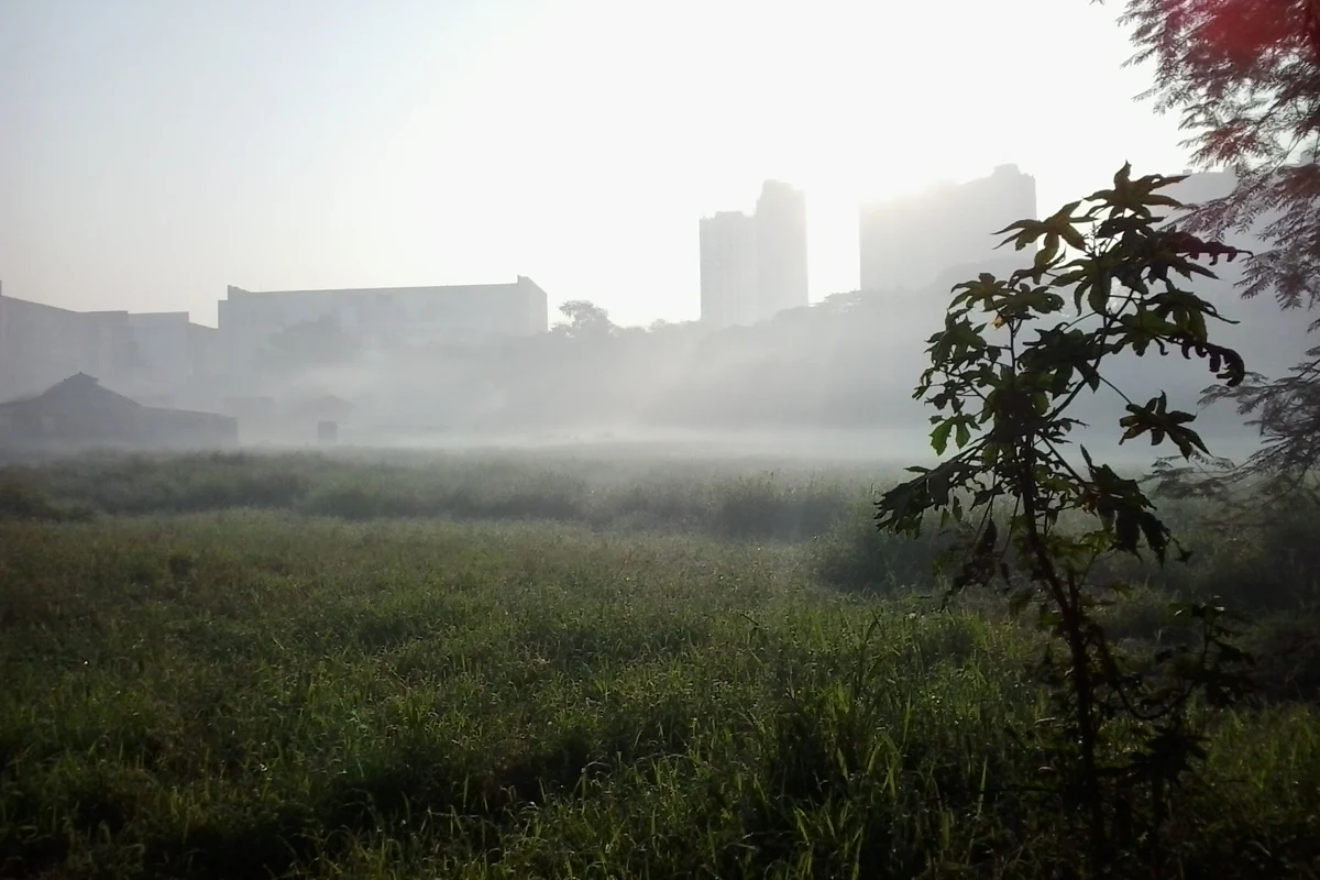 Apartment buildings at Royal Palms in Mumbai, photographed in January 2013