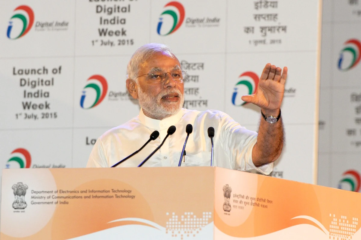 Narendra Modi addresses the Digital India Week launch in New Delhi on 1 July 2015