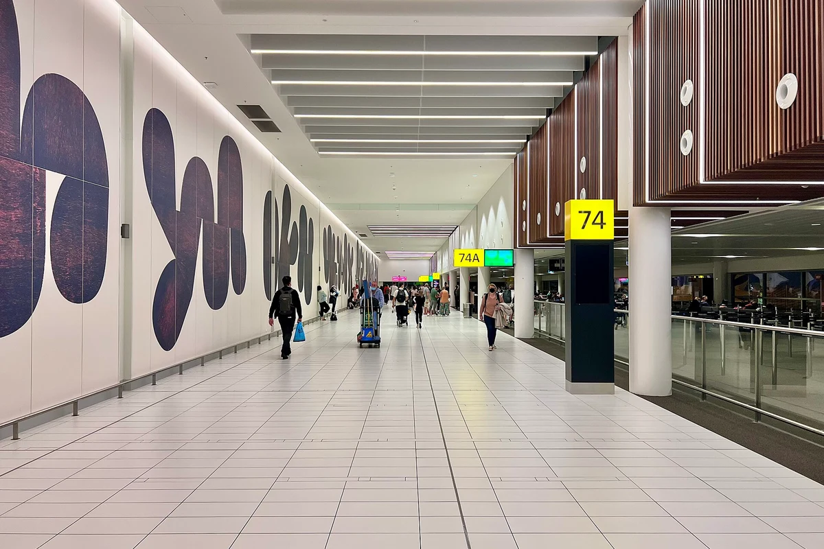 Brisbane Airport’s international terminal, photographed in 2022