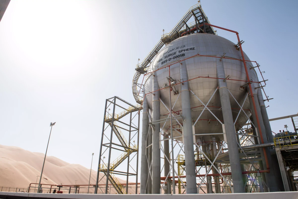 Industrial equipment at Aramco’s Shaybah field in Saudi Arabia
