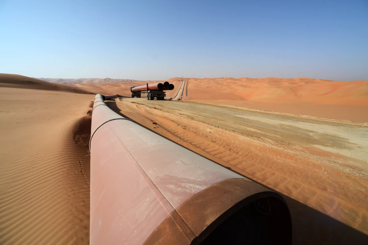 Pipeline infrastructure at Aramco’s Shaybah field
