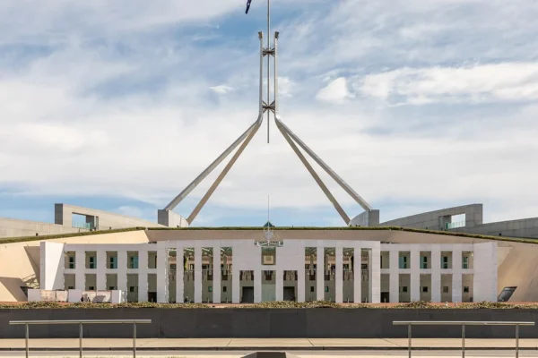Parliament House in Canberra, illustrating the Direction 123 visa character framework