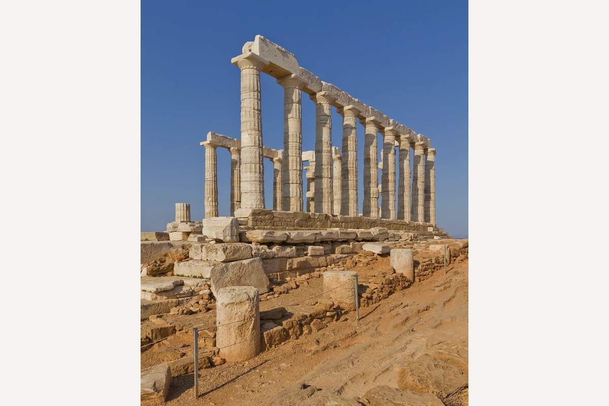 Stone columns at the Temple of Poseidon at Cape Sounion