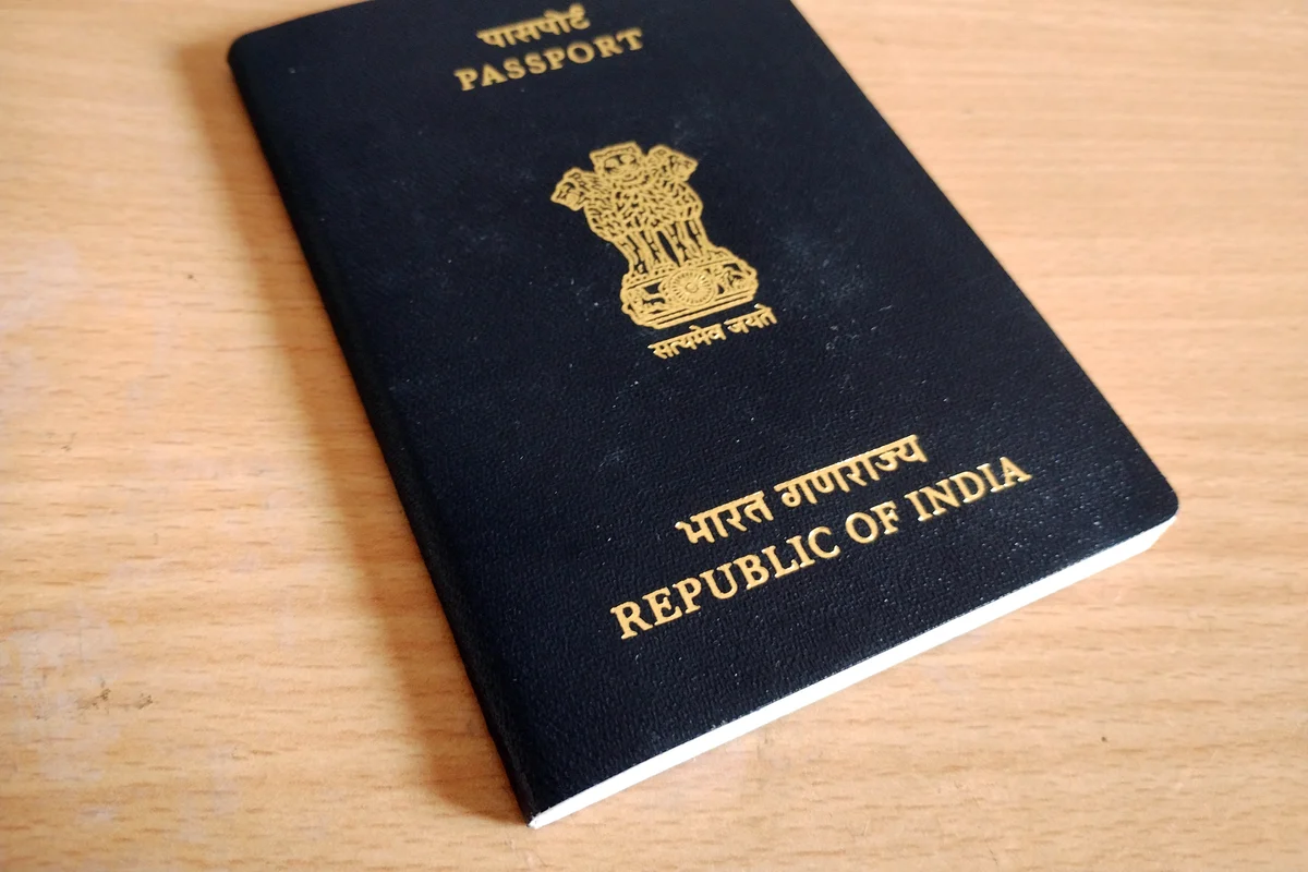 Closed Indian passport photographed in January 2026