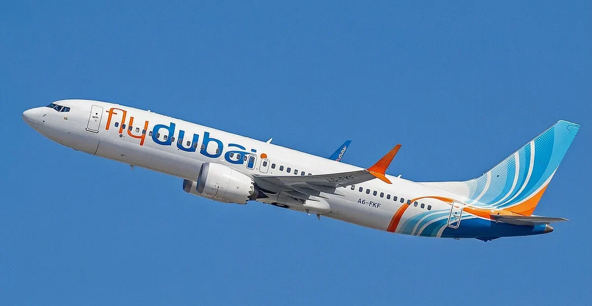 Flydubai aircraft A6-FKF at Dubai in January 2026, illustrating Smit Machchhar and the crew’s honours