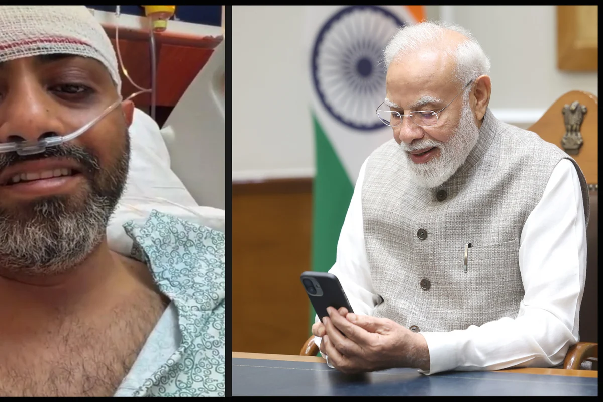 Captain Smit Machchhar speaking by video with Narendra Modi on 2 October 2026