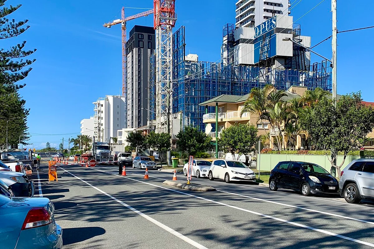 Apartment construction at Broadbeach in June 2020