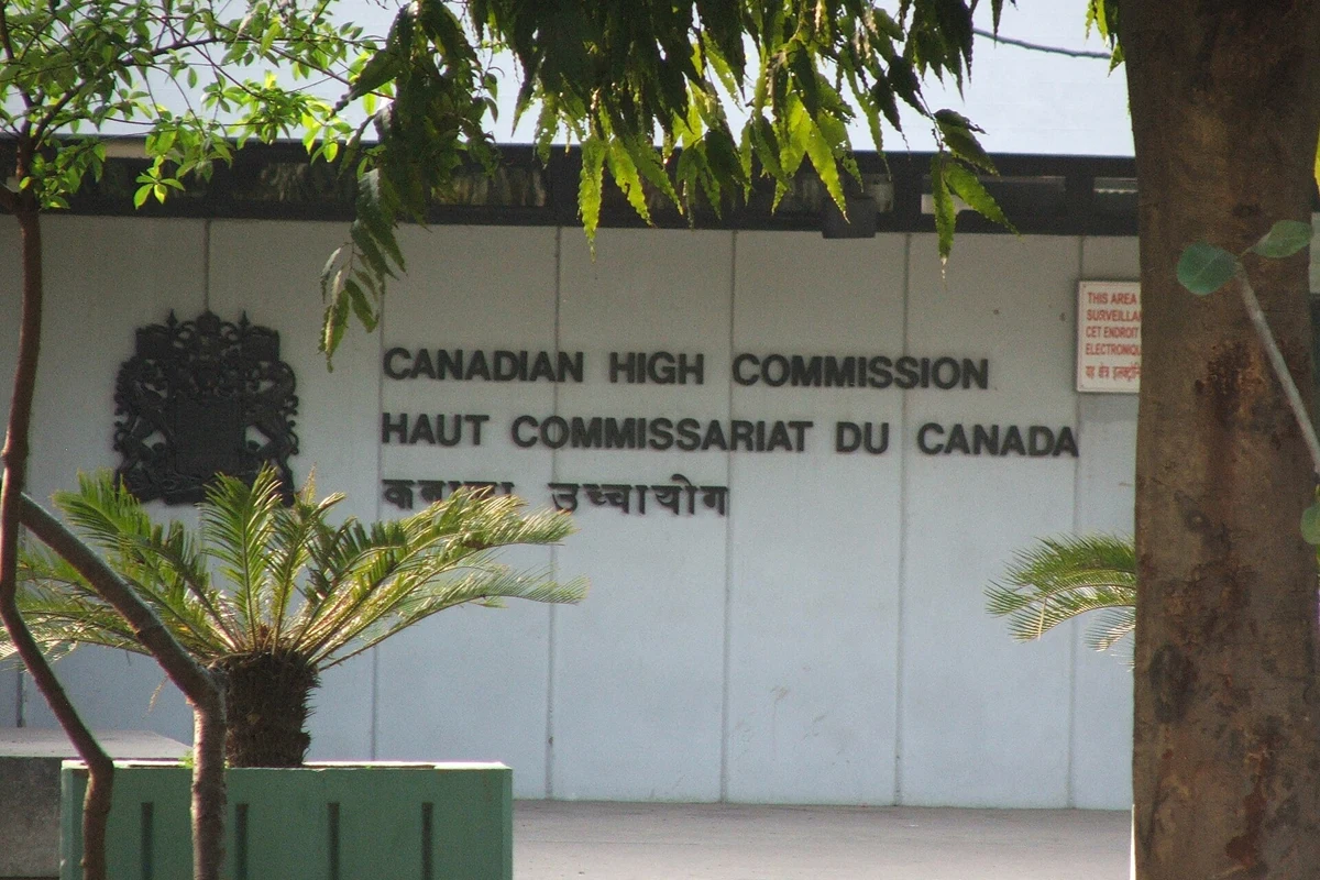 Canadian High Commission entrance sign in New Delhi in 2011