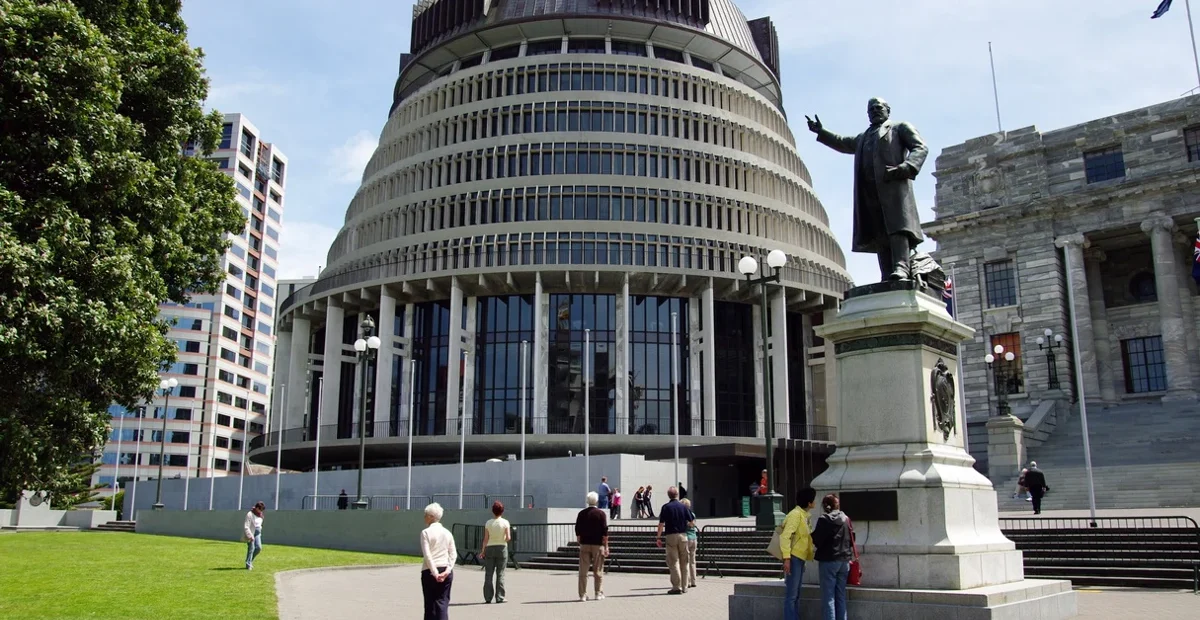 The Beehive government building in Wellington, connected to Parent Resident Visa policy
