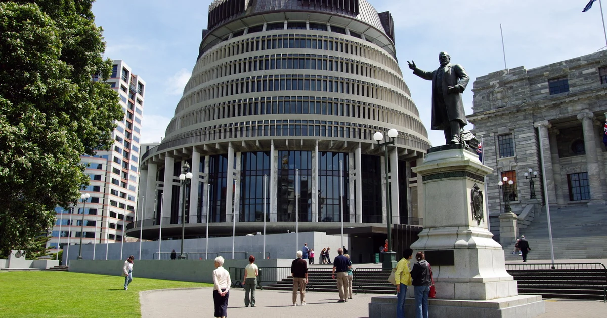 The Beehive government building in Wellington, connected to Parent Resident Visa policy