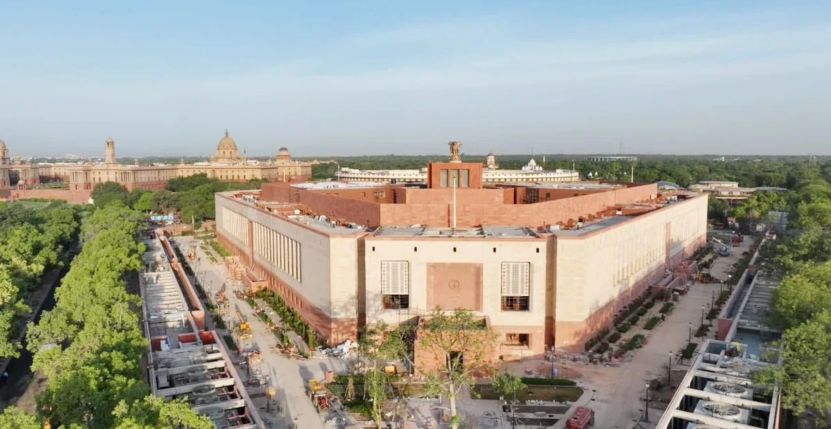 Spare India from Anarchy appeal: India’s Parliament complex, photographed in 2023